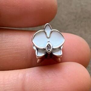 NWOT White Orchid Charm Sterling Silver 925